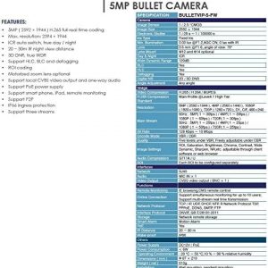 OYN-X BULLETVIP-5-FW Bullet Camera, 5MP, ONVIF, Night Vision 30m, Wired, PC/Mac Compatible - Image 3