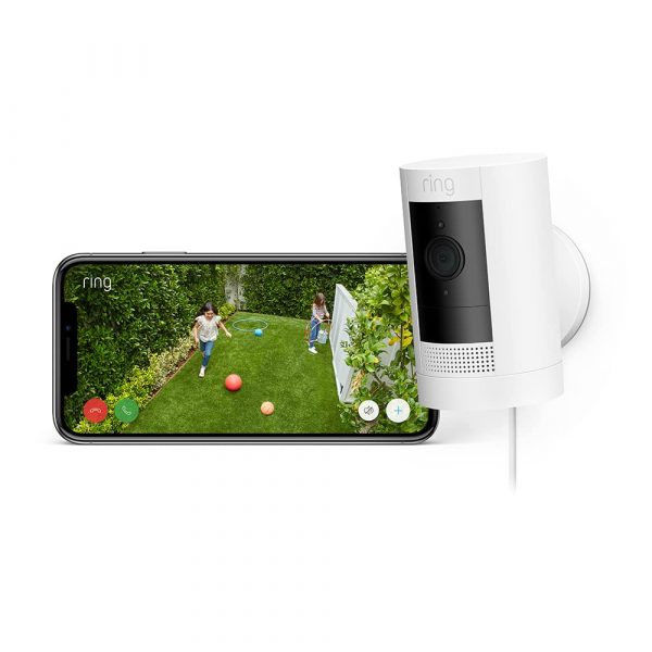 Ring Stick Up Cam Plug-In Security Camera | 1080p HD, Night Vision, Motion Alerts