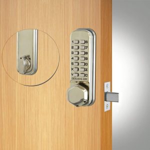 Codelocks CL200, Mechanical Keypad Door Lock, Polished Brass, Weather-Resistant, Easy Code Change - Image 1