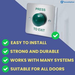 Amalocks DRB004F-PTE Press to Exit Green Dome Button – Flush Mount, 2-Way Switch - Image 3