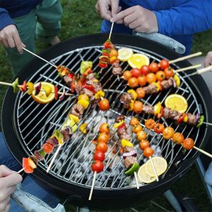 Outdoor Steel Firepit with Grill – Wood Burning For Garden, Camping & BBQ (55x55x51Cm, Black) - Image 3