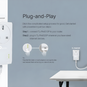TP-Link TL-PA4022P AV600 Powerline Kit, 2-Port Ethernet, Passthrough, HomePlug AV1 - Image 6