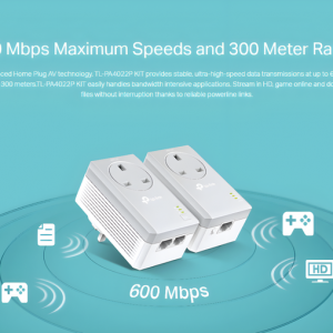 TP-Link TL-PA4022P AV600 Powerline Kit, 2-Port Ethernet, Passthrough, HomePlug AV1 - Image 7