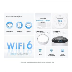 TP-Link Deco X50-PoE Mesh Access Point AX3000 WiFi 6, Dual-Band, PoE, Ethernet Extender - Image 6