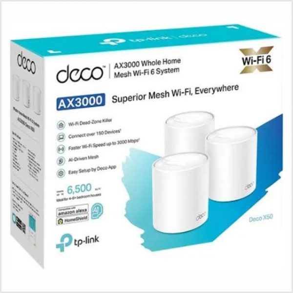 TP-Link Deco X50-PoE AX3000 Mesh WiFi 6 System PoE 2.5GbE- 3 Pack