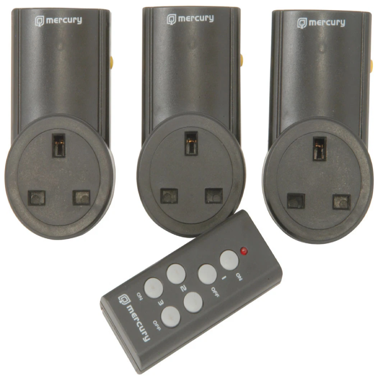 Mercury 350.113UK Remote Control Plug Sockets – 3 Pack