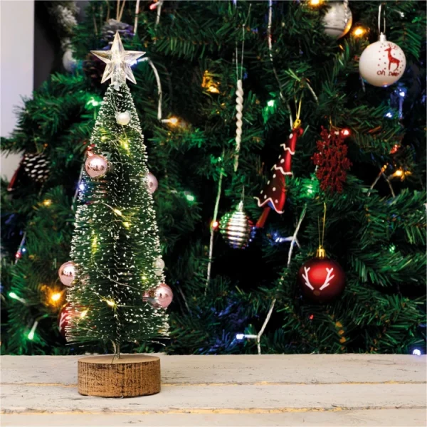 St Helens GH903 Xmas Haus Mini Pre-Lit Wooden Christmas Tree