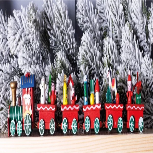 St Helens Home and Garden GH983 Wooden Christmas Train Set, Red