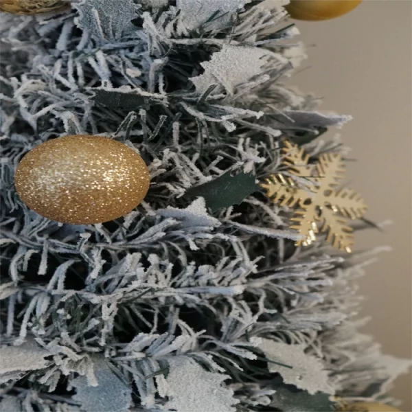 St Helens 7ft Gold Pop-Up Snow Flocked Christmas Tree