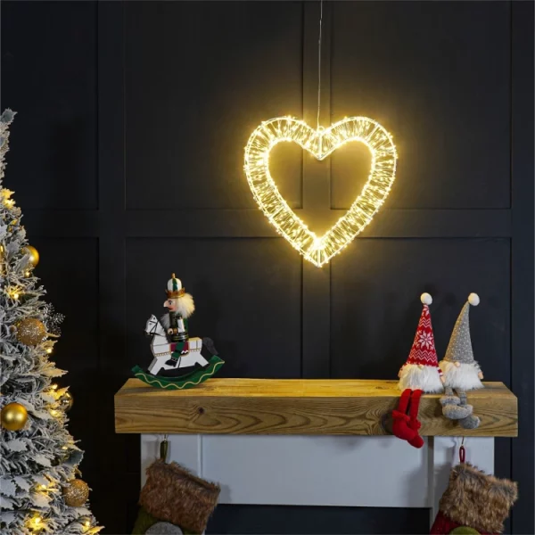 St Helens Xmas Haus XH10050 Pre-Lit Heart LED Light Decoration