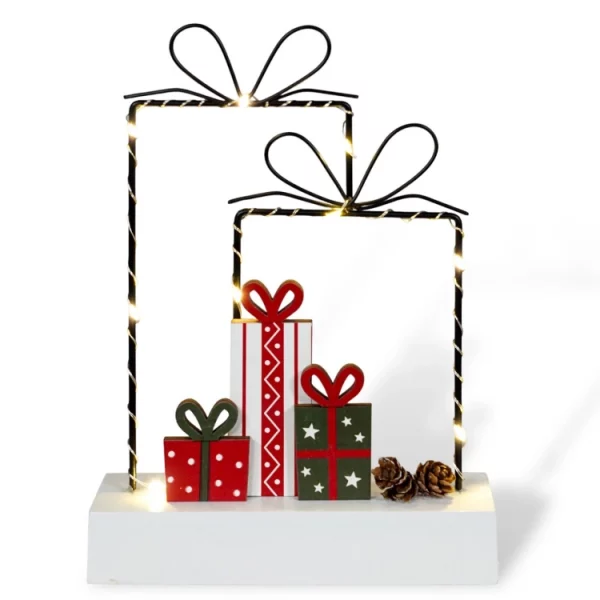 St Helens Home & Garden GH965 Xmas Haus LED Presents Stack with Timer