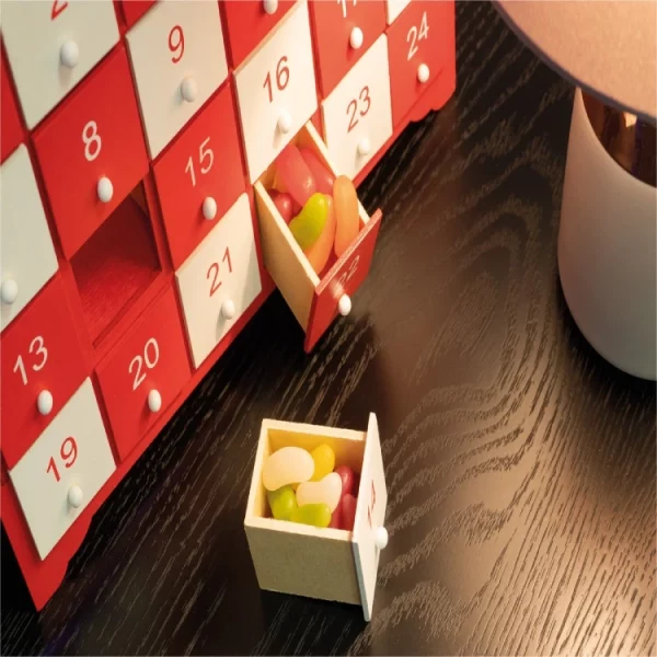 St Helens GH951 Wooden Advent Calendar with 24 Drawers & LED Lights