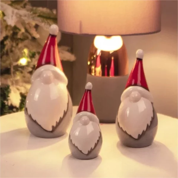 St Helens Home & Garden GH9004 Ceramic Plum Gonk Family Christmas Decoration