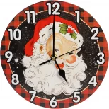 St Helens Xmas Haus GH9091 9″ Red & Black Santa Christmas Wall Clock