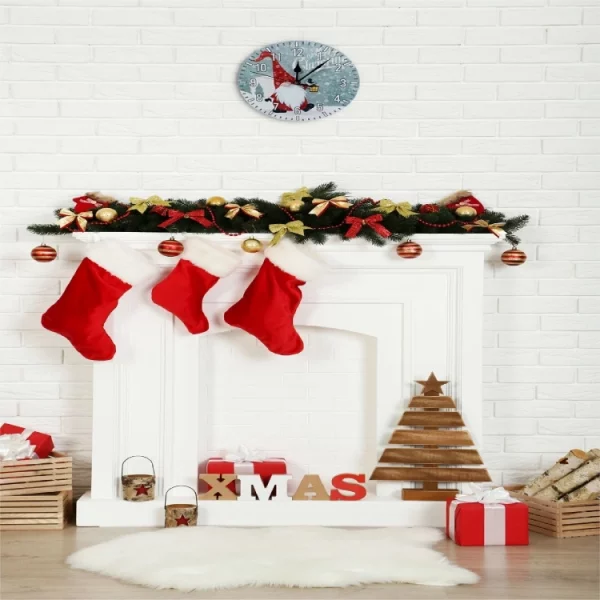 St Helens Home & Garden GH9090 Xmas Haus 9″ Christmas Gonk Santa Wall Clock