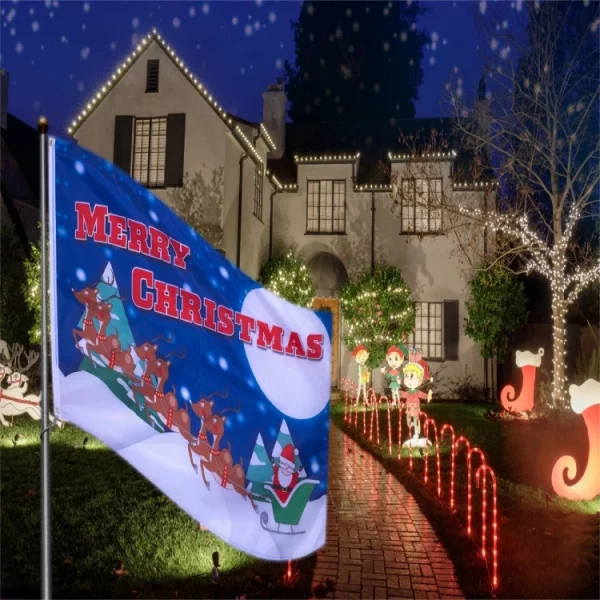 St Helens GH809 Blue Merry Christmas Flag