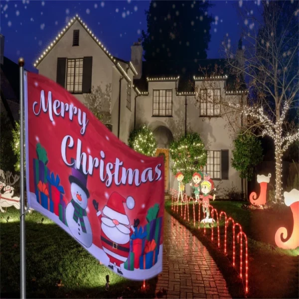 St Helens GH810 Red Merry Christmas Flag