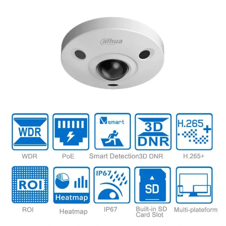 Dahua DH IPC EBW81242 AS S2, 12MP Fisheye IP Security Camera   CCTV Guru