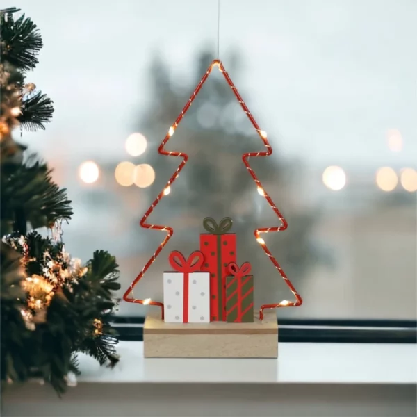 St Helens Xmas Haus GH9081 LED Christmas Tree Present Display