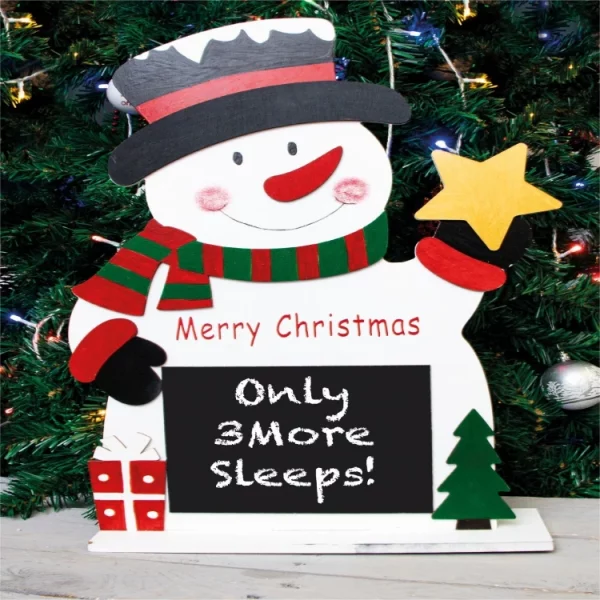St Helens GH966 Wooden Snowman Chalkboard Decoration