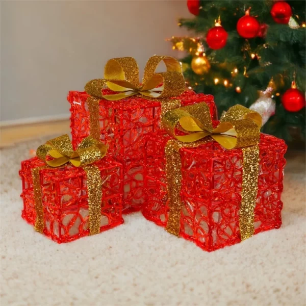 St Helens GH9068 LED Christmas Light Up Gift Boxes