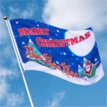 St Helens GH809 Blue Merry Christmas Flag