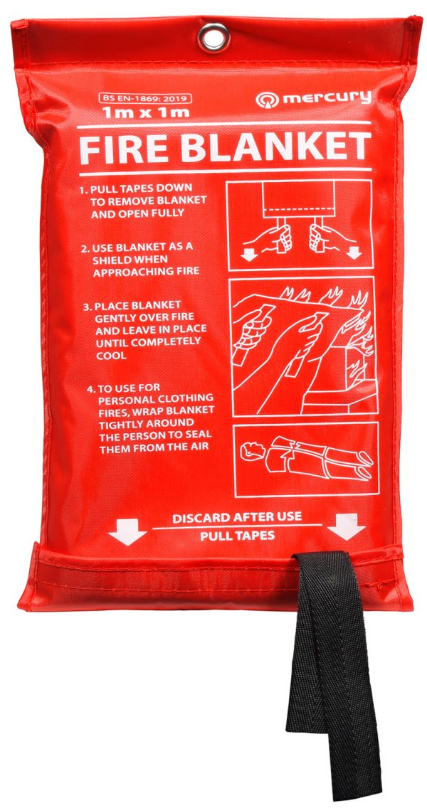 Mercury 350.140UK Large Fire Blanket 1m | BS EN 1869:2019