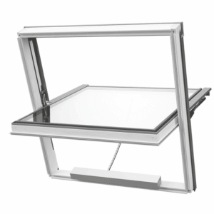 DAKEA AOV Smoke Vent Roof Window 114 x 118cm for Pitched Roofs with Universal Slate & Tile Flashing - Image 3